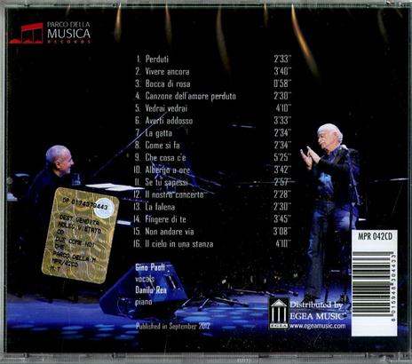 Due come noi che - CD Audio di Gino Paoli,Danilo Rea - 2