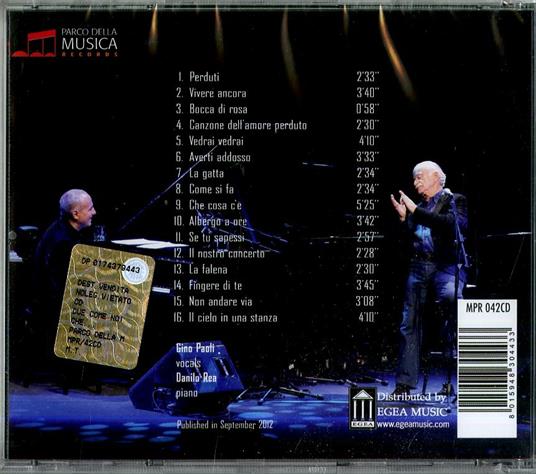 Due come noi che - CD Audio di Gino Paoli,Danilo Rea - 2