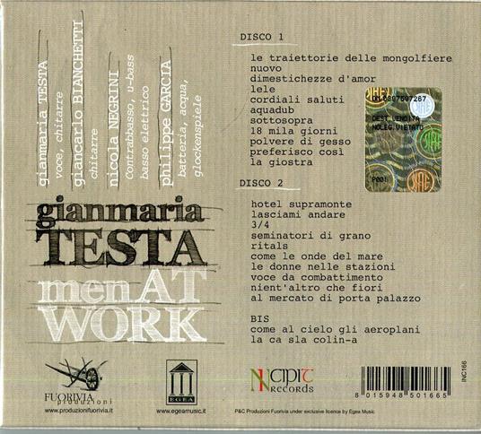 Men at Work - CD Audio + DVD Audio di Gianmaria Testa - 2