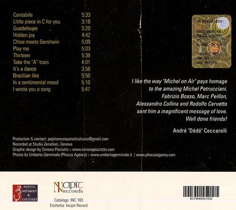 Michel on Air (with Alessandro Collina, Marc Peillon e Rodolfo Cervetto) - CD Audio di Fabrizio Bosso - 2