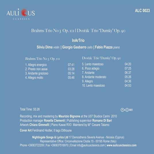 Trio n.3 op.101 in C Minor - CD Audio di Johannes Brahms - 2