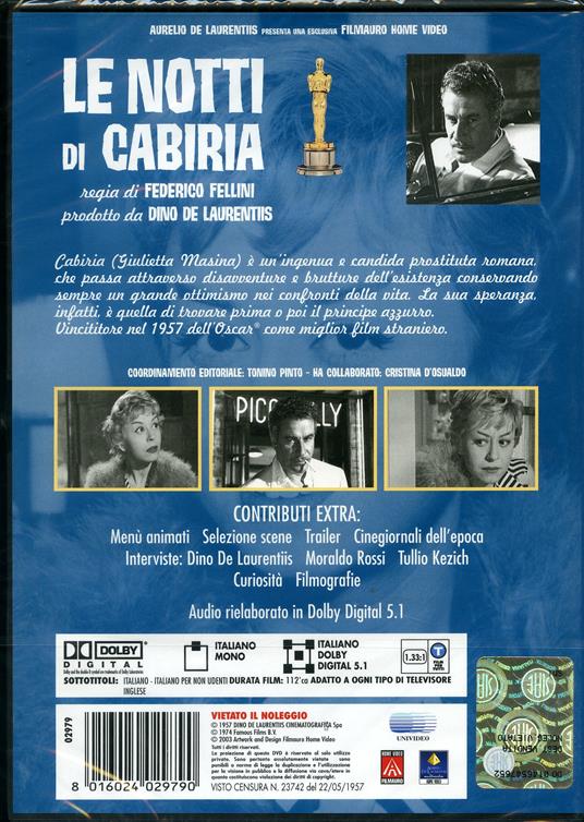 Le notti di Cabiria di Federico Fellini - DVD - 2