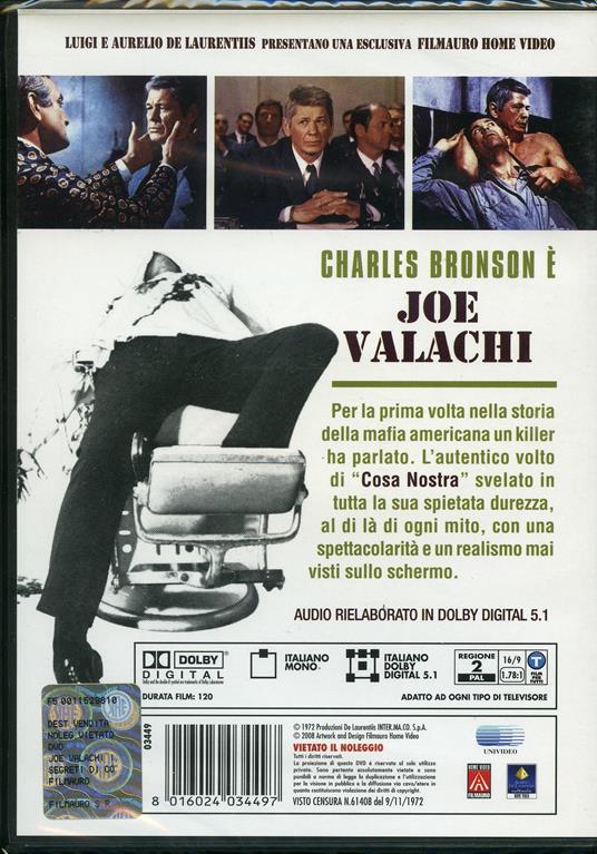 Joe Valachi. I segreti di Cosa Nostra di Terence Young - DVD - 2