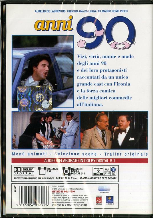 Anni 90 - DVD - Film di Enrico Oldoini Commedia
