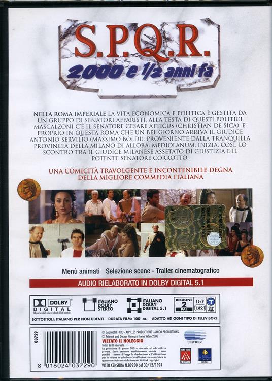 S.P.Q.R. 2000 e 1/2 anni fa di Carlo Vanzina - DVD - 2