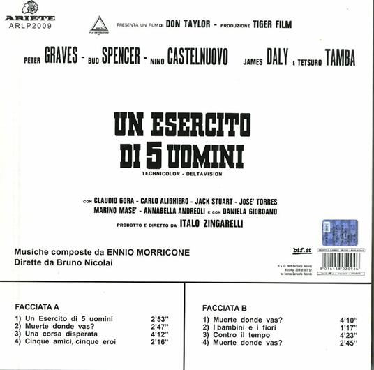 Un esercito di 5 uomini (Colonna sonora) (Limited Blue Coloured Edition) - Vinile LP di Ennio Morricone - 2