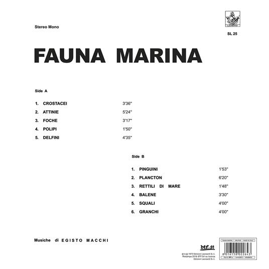 Fauna marina (180 gr.) - Vinile LP di Egisto Macchi - 2