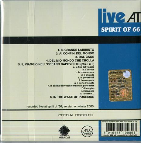 Live from the Past vol.2 Belgium 2005 - CD Audio di La Maschera di Cera - 2