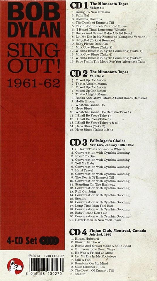 Sing Out! 1961-1962 - CD Audio di Bob Dylan - 2