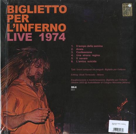 Live 1974 - Vinile LP di Biglietto per l'Inferno - 2