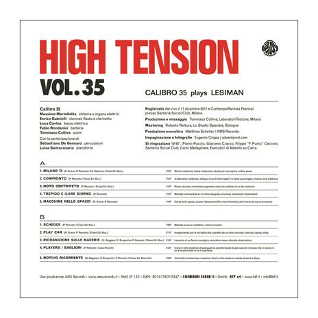 High Tension vol.35. Calibro 35 Plays Lesiman - Vinile LP di Calibro 35 - 2