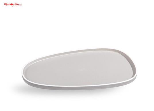 vassoio rettangolare in porcellana cm 33,5x20 gourmet convivio grey