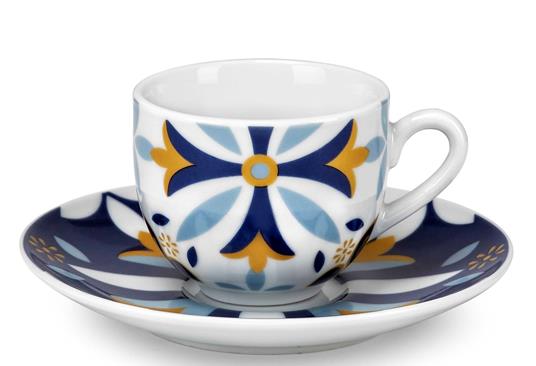 Alhambra, set 6 Servizio caffè con piatto, in Fine Porcellana, Qualità Extra