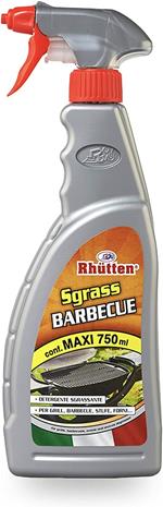 Rhütten, Prodotto Schiumogeno Ideale per Pulire Grasso e Incrostazioni dai Barbecue, può essere Impiegato anche nella Pulizia di Fornelli, Spiedi, Interni di Forni e Stufe, 750 ml