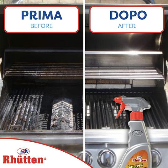 Rhütten, Prodotto Schiumogeno Ideale per Pulire Grasso e Incrostazioni dai Barbecue, può essere Impiegato anche nella Pulizia di Fornelli, Spiedi, Interni di Forni e Stufe, 750 ml - 6
