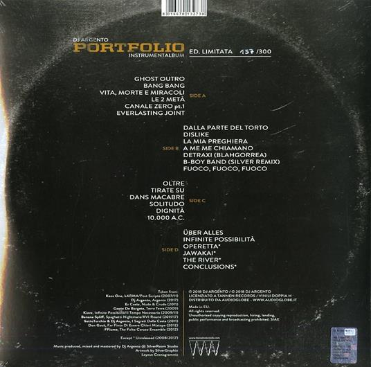 Portofolio. Instrumentalbum (180 gr. Limited Edition Gatefold) - Vinile LP di DJ Argento - 2