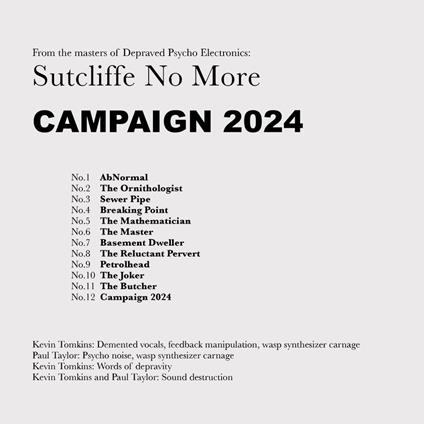 Campaign 2024 - CD Audio di Sutcliffe No More