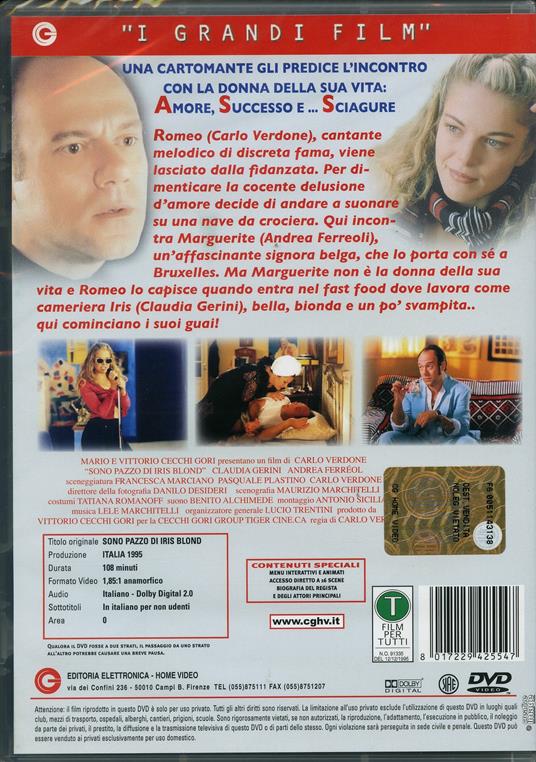 Sono pazzo di Iris Blond<span>.</span> Grandi film di Carlo Verdone - DVD - 2