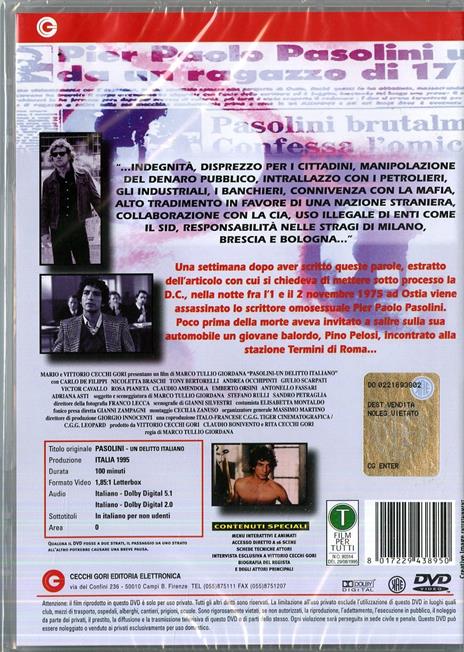 Pasolini, un delitto italiano di Marco Tullio Giordana - DVD - 2