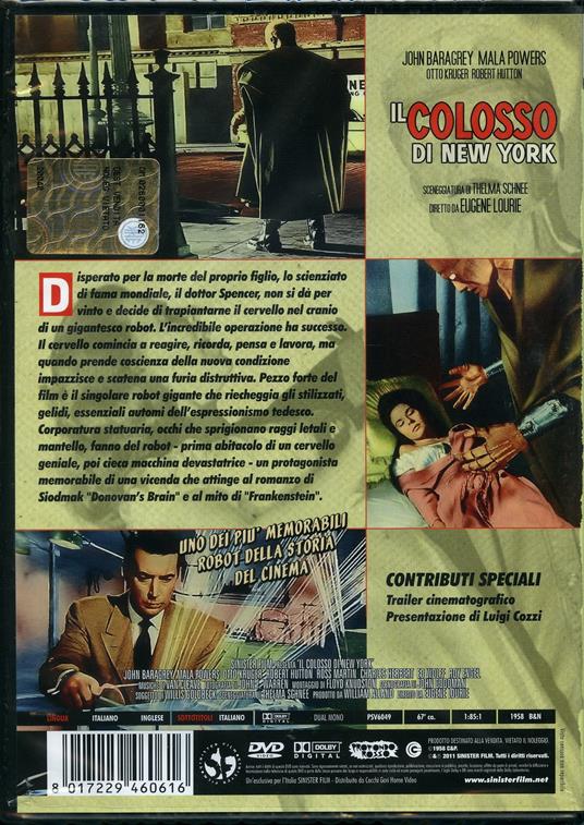 Il colosso di New York DVD Film di Eugene Louriè Fantastico IBS