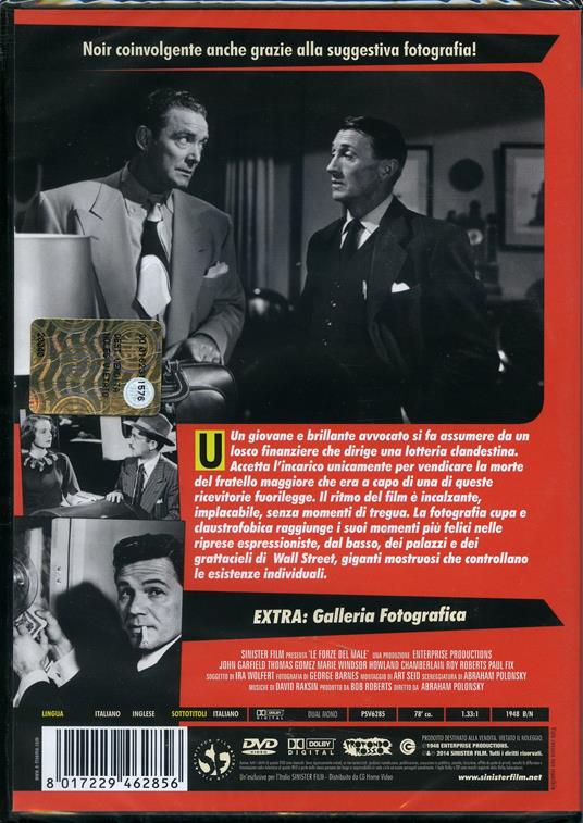 La forze del male di Abraham Polonsky - DVD - 2