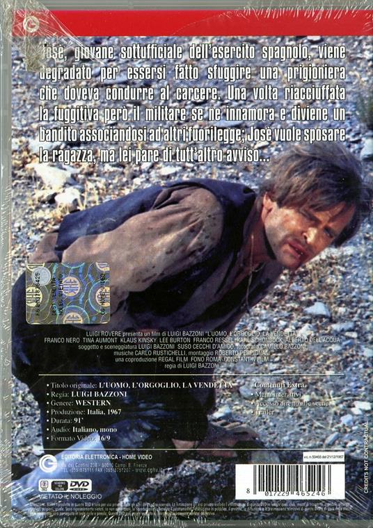 L' uomo, l'orgoglio, la vendetta di Luigi Bazzoni - DVD - 2