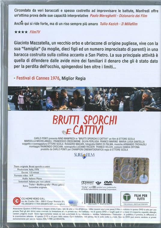 Brutti, sporchi e cattivi di Ettore Scola - DVD - 2