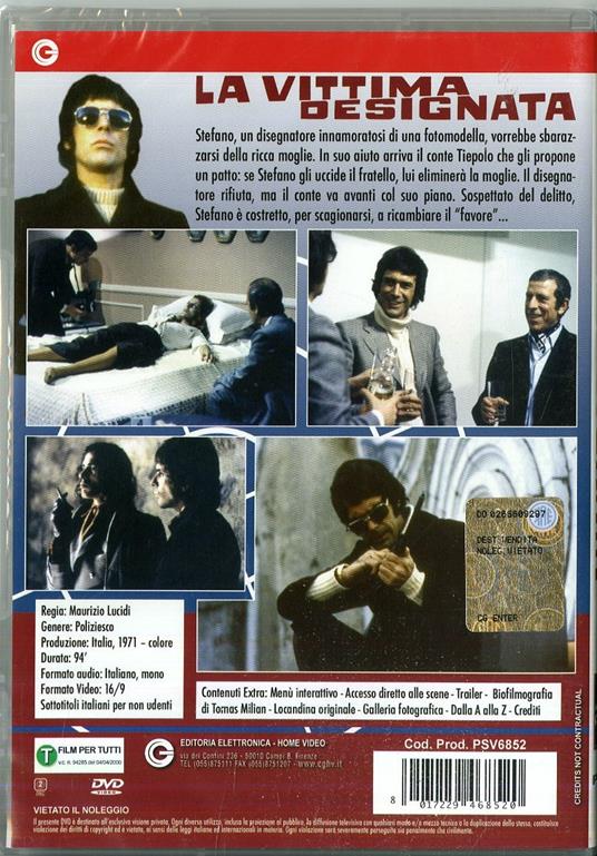 La vittima designata di Maurizio Lucidi - DVD - 2