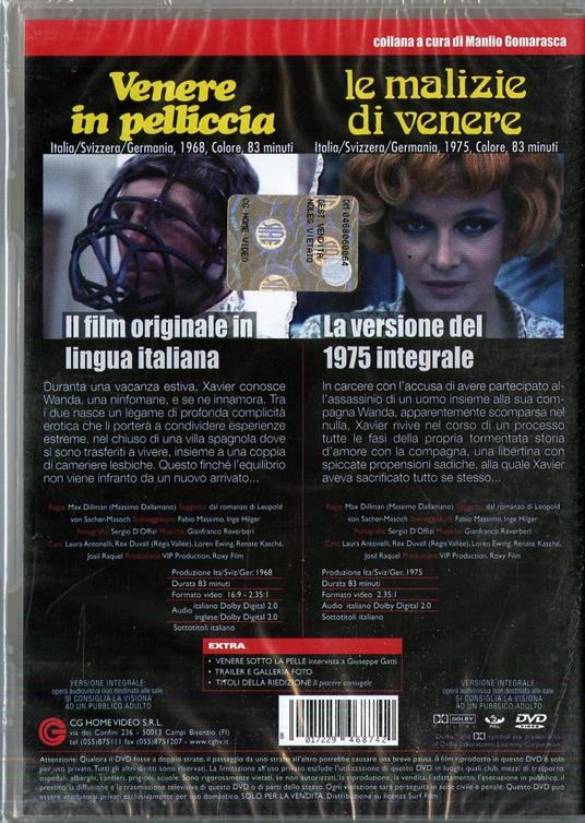 Venere in pelliccia + Le malizie di Venere. Director's Cut (DVD) DVD Film di Massimo Venere in pelliccia + Le malizie di Venere. Director's Cut (DVD) DVD Film di Massimo