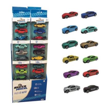 Silver Wheels - 12 pack auto SC. 1:64 in die cast, a ruote libere
