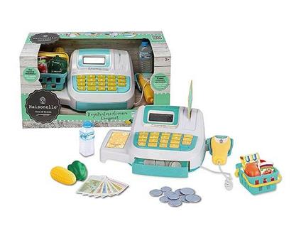 Maisonelle - Registratore di cassa Compact con scanner laser, cestino e accessoriluci e suonibatterie non incluse