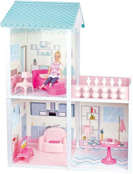 City Life - Villettacon 3 stanze, fashion doll cm 29 e accessorimisura playset montato 61*40*78 cm