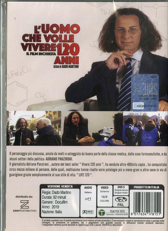 L' uomo che volle vivere 120 anni (DVD) di Dado Martino - DVD - 2