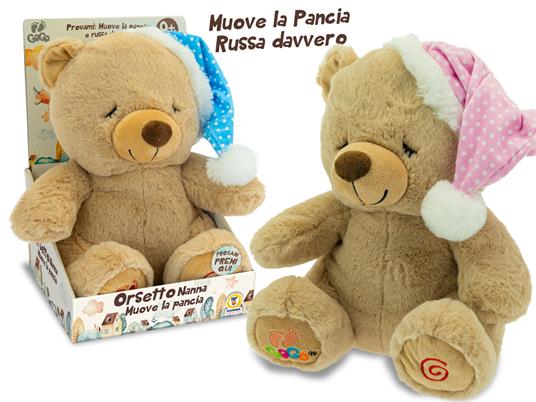 Orsetto Ninna Nanna 25cm. Muove la Pancia e Russa - 39478