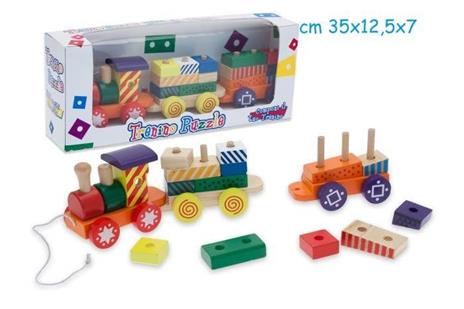 Trenino Puzzle In Legno Trainabile