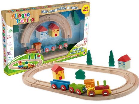 Pista Allegro Trenino In Legno Con Calamita 21 pezzi - 2