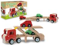 Teorema 40501 – Camion Trasporto Auto In Legno Con Bisarca Allungabile E 2 Macchinine Incluse, Multicolore, Giocattolo Ecologico Per Bambini