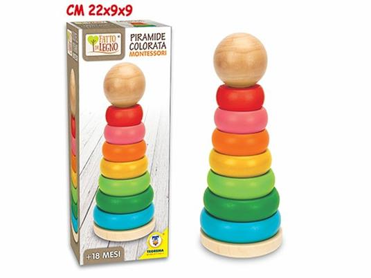 Fatto Di Legno Piramide Colorata Box