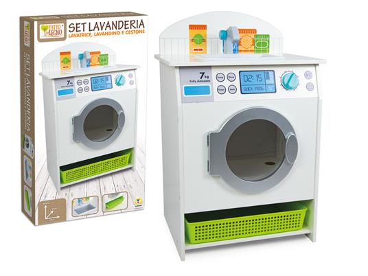 Set Lavanderia Lavatrice in Legno