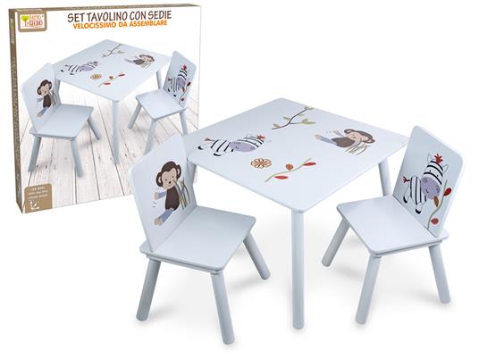 Set Tavolino con Sedie in Legno