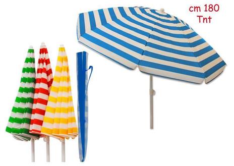Ombrellone Tnt Diametro 180 Cm, Tubo 28/32 Mm, Righe Orizzontali (Assortimento)