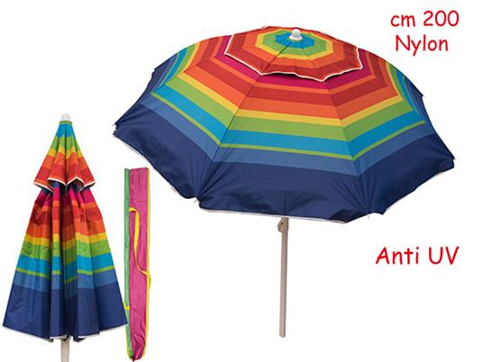 Ombrello Multicolore Nylon 200Cm Tubo 28/32Mm