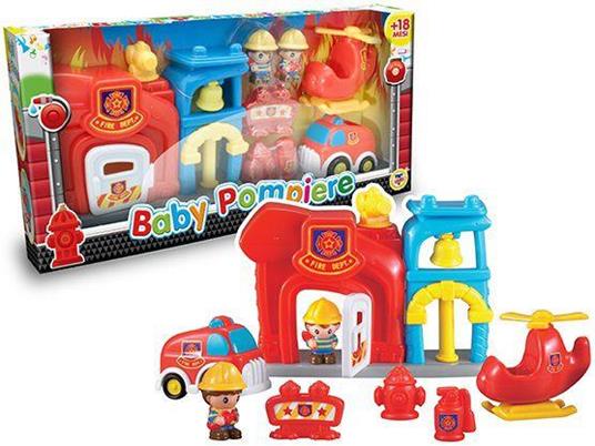 Baby Pompiere Playset Con Macchinina Ed Elicottero