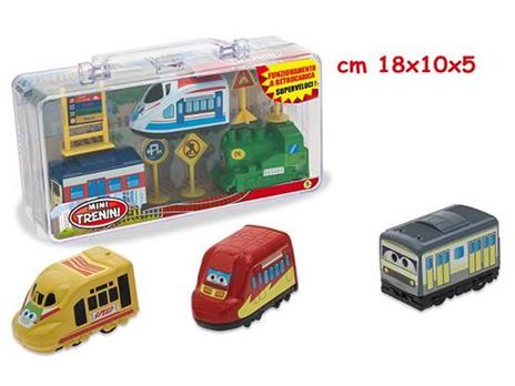 Mini Treni A Retrocarica - Set 3 Pz Con Segnali (Assortimento)