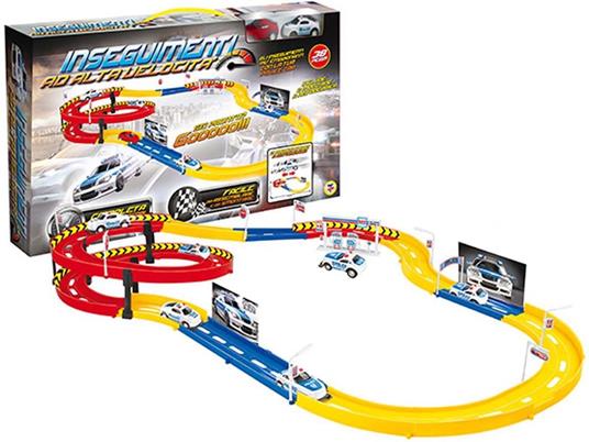 Inseguimenti Ad Alta Velocità. Pista 38 Pz Con 2 Macchinine A Retrocarica