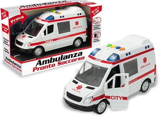 Ambulanza C/Luci E Suoni Batterie Incl. Scala 1:16. Open Touch Box