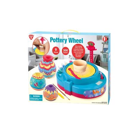 Playgo 74294 - Pottery Wheel - Kit Ceramica 9 Pezzi