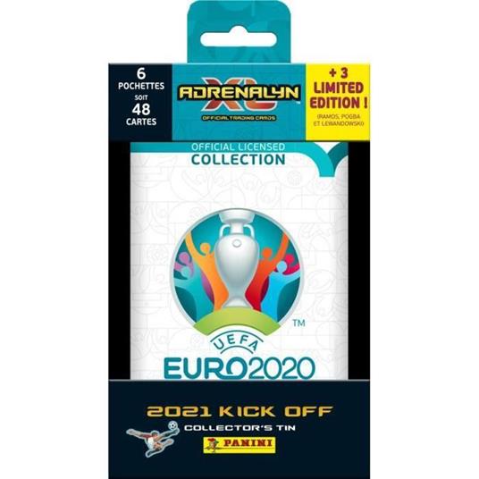 UEFA EURO Football 2020 Scatola in metallo con 6 bustine protettive + 3 carte limited edition Trading cards Panini