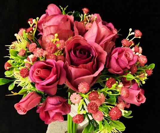 Rose Fiore Artificiale Mazzo Craft artigianale Abbellimenti In Tonalità Assortite 