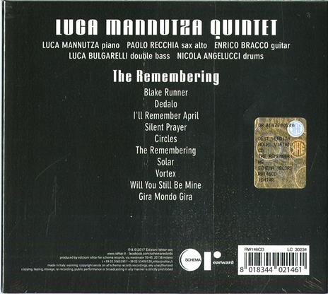 The Remembering - CD Audio di Luca Mannutza - 2